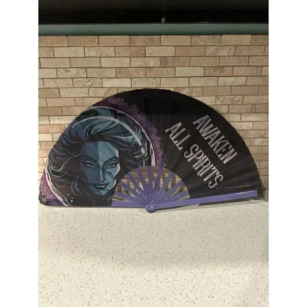 Disney Haunted Mansion Fan Folding‎ Handheld Awaken All Spirits Madame Leota bs